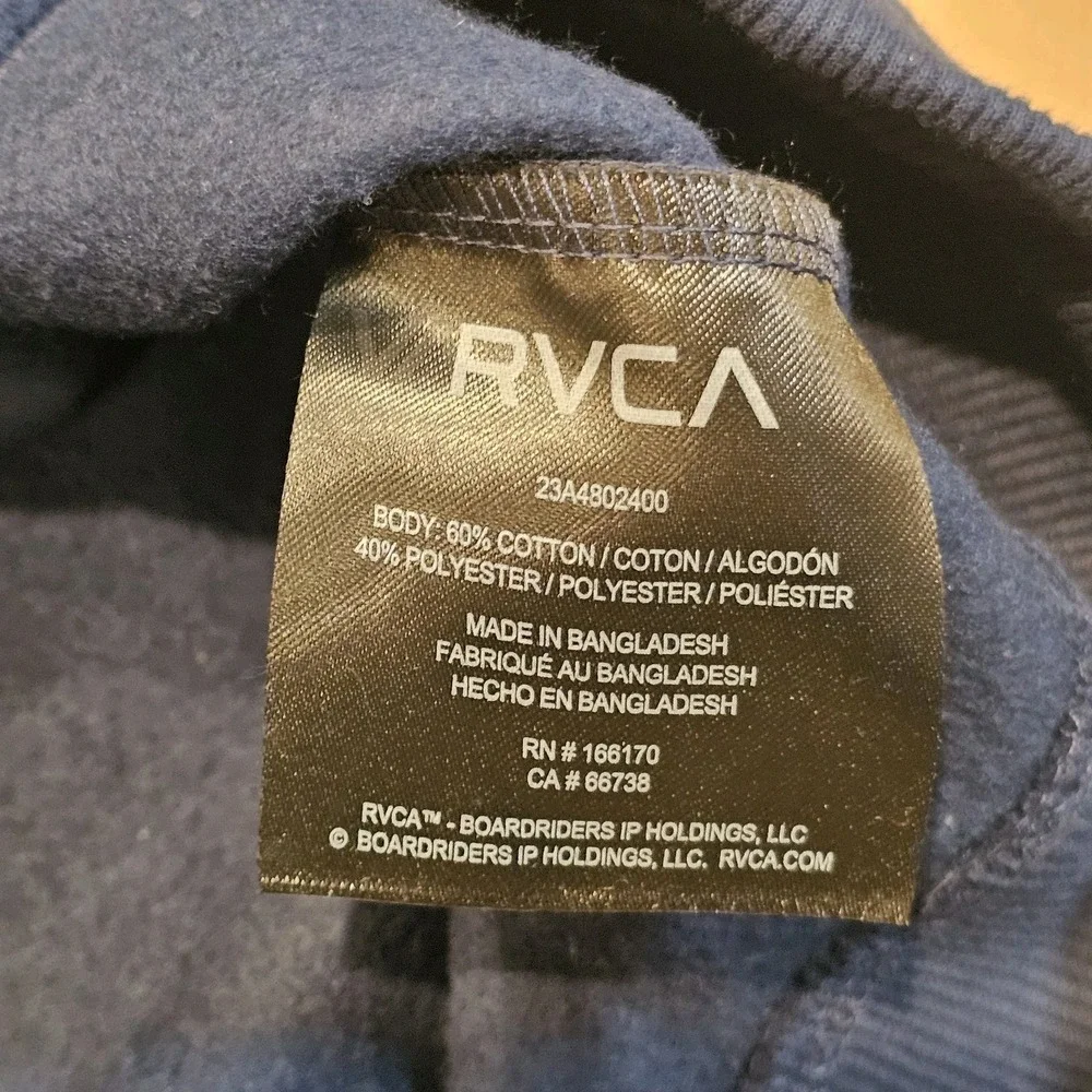 NWT RVCA Hoodie Mens Blue The Balance of Opposites Rays‎ Cotton Full Zip  Medium